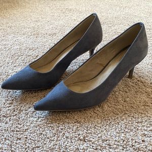 Suede grey heels